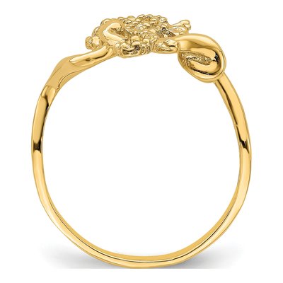 14K Yellow Gold Seahorse Ring – view 3