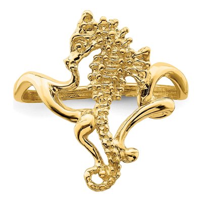 14K Yellow Gold Seahorse Ring – view 6