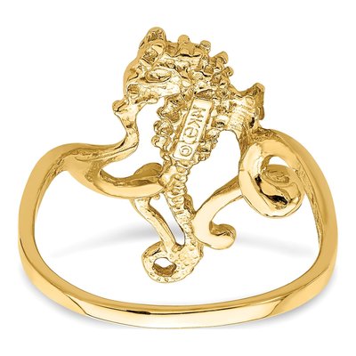 14K Yellow Gold Seahorse Ring – view 7