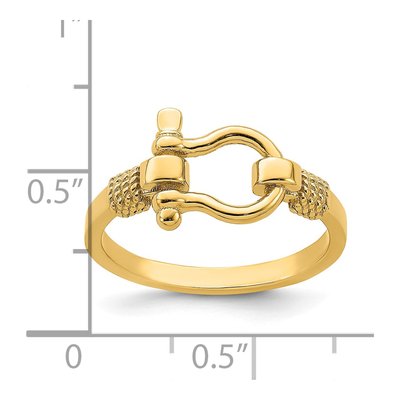 14K Yellow Gold Shackle Ring – view 4