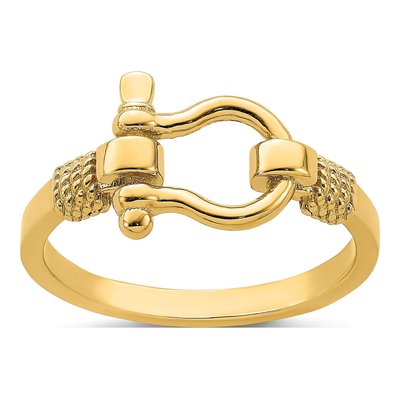 14K Yellow Gold Shackle Ring