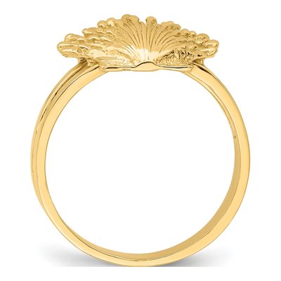 14K Yellow Gold Lions Paw Shell Ring – view 3