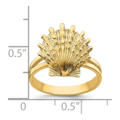 14K Yellow Gold Lions Paw Shell Ring – view 4