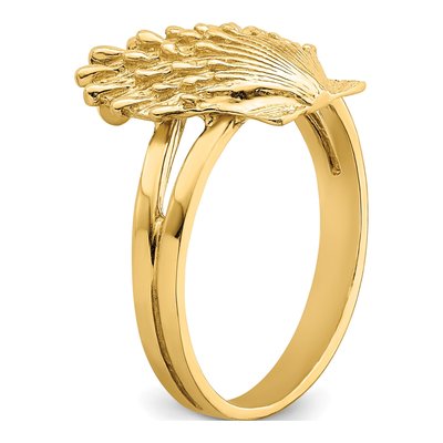14K Yellow Gold Lions Paw Shell Ring – view 8