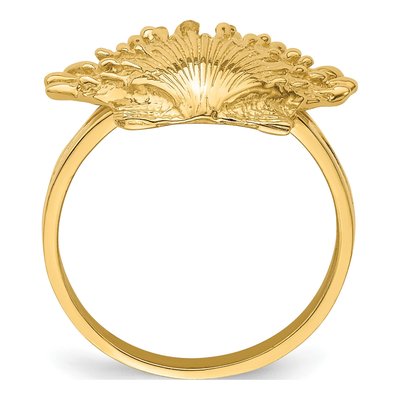 14K Yellow Gold Lions Paw Shell Ring – view 3