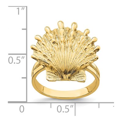 14K Yellow Gold Lions Paw Shell Ring – view 4