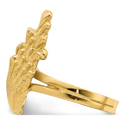 14K Yellow Gold Lions Paw Shell Ring – view 5