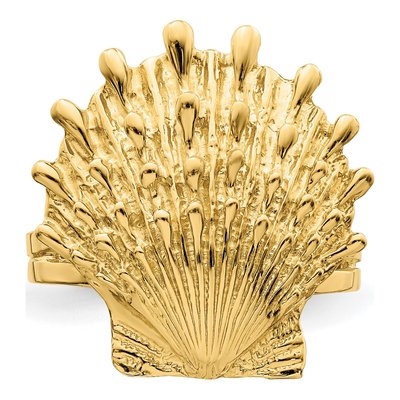14K Yellow Gold Lions Paw Shell Ring – view 6