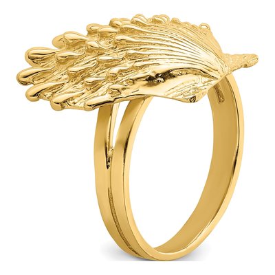 14K Yellow Gold Lions Paw Shell Ring – view 8