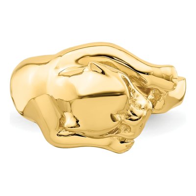 14K Yellow Gold Jungle Cat Ring – view 5