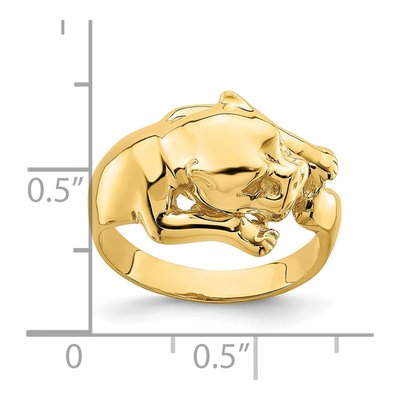 14K Yellow Gold Jungle Cat Ring – view 6