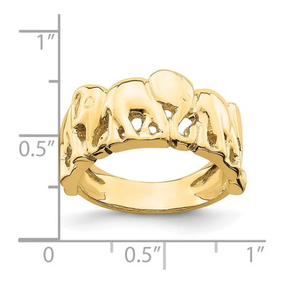 14K Yellow Gold Elephant Parade Ring – view 4