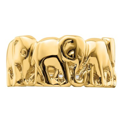 14K Yellow Gold Elephant Parade Ring – view 6