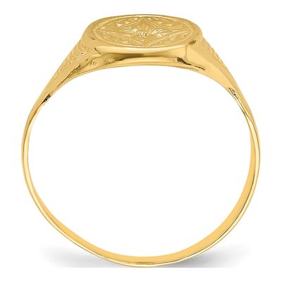14K Yellow Gold Oval Flower Baby Ring – view 2