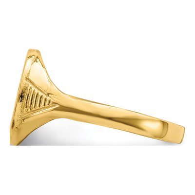 14K Yellow Gold Oval Flower Baby Ring – view 4