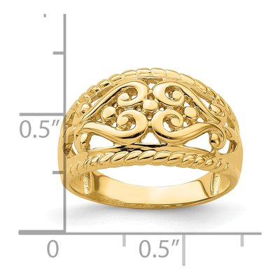 14K Yellow Gold Cut-Out Heart Ring – view 4