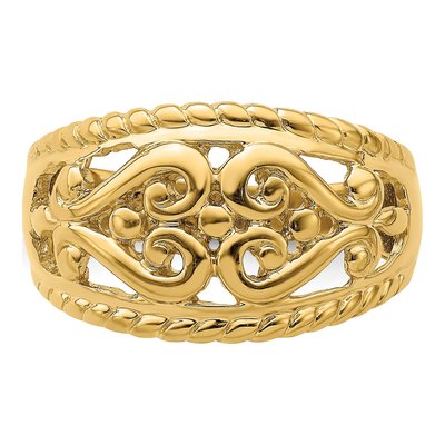 14K Yellow Gold Cut-Out Heart Ring – view 6