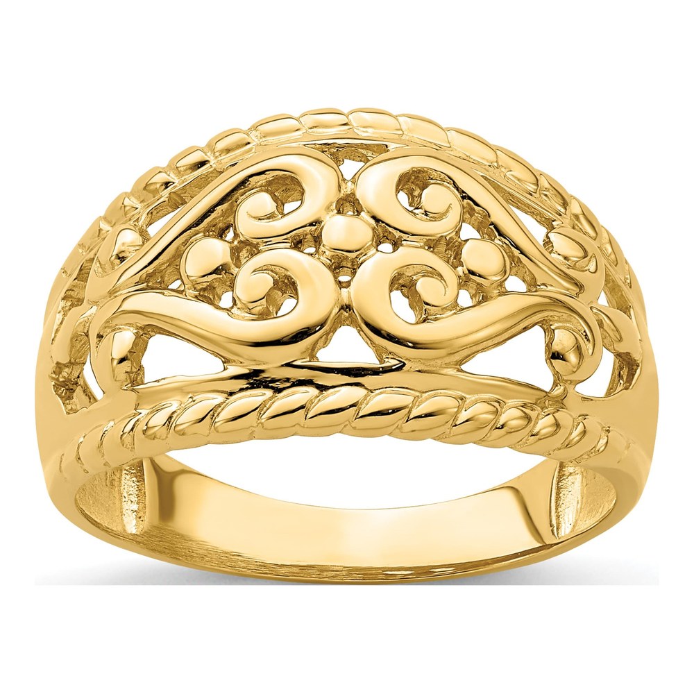 14K Yellow Gold Cut-Out Heart Ring