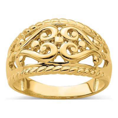 14K Yellow Gold Cut-Out Heart Ring