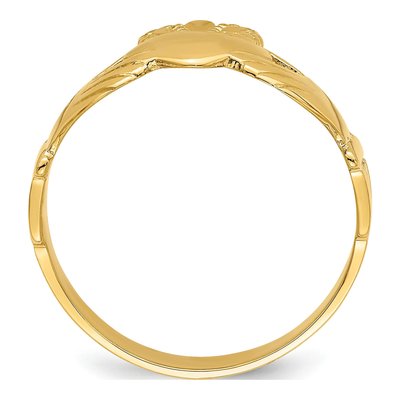 Men's 14K Yellow Gold Claddagh Ring – view 3