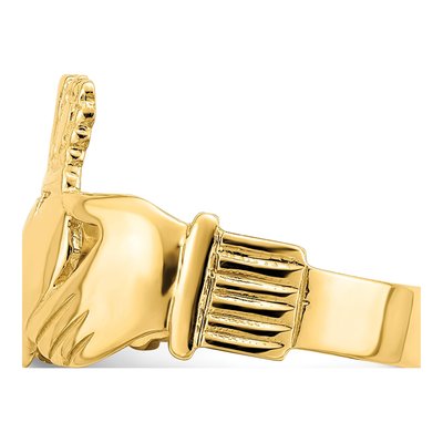 Men's 14K Yellow Gold Claddagh Ring – view 4