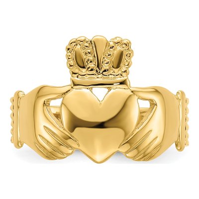 Men's 14K Yellow Gold Claddagh Ring – view 5