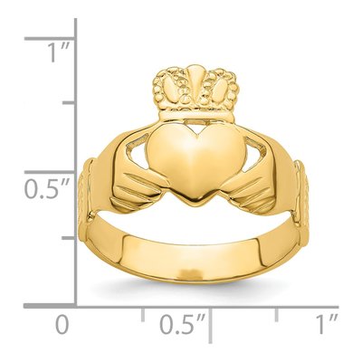 Men's 14K Yellow Gold Claddagh Ring – view 6