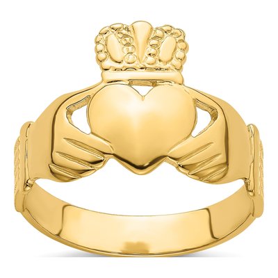 Men's 14K Yellow Gold Claddagh Ring