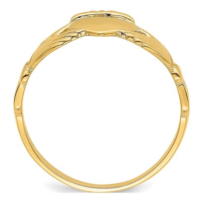 Men's 14K Yellow Gold Claddagh Ring – view 3