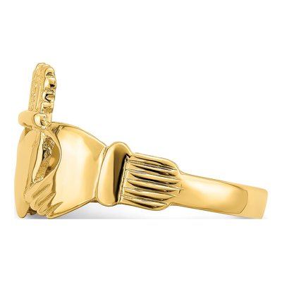 Men's 14K Yellow Gold Claddagh Ring – view 4