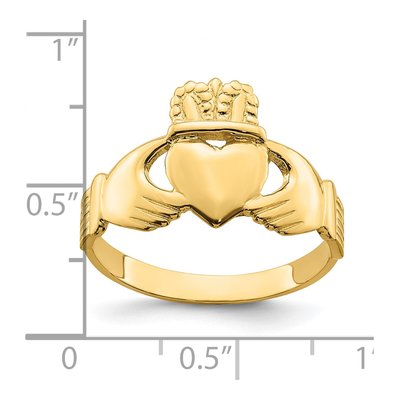 Men's 14K Yellow Gold Claddagh Ring – view 6