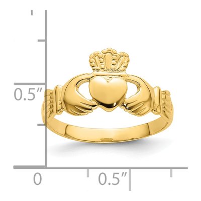 14K Yellow Gold Claddagh Ring – view 4