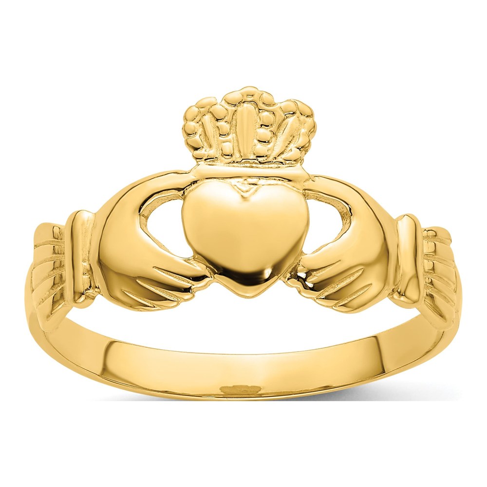 14K Yellow Gold Claddagh Ring