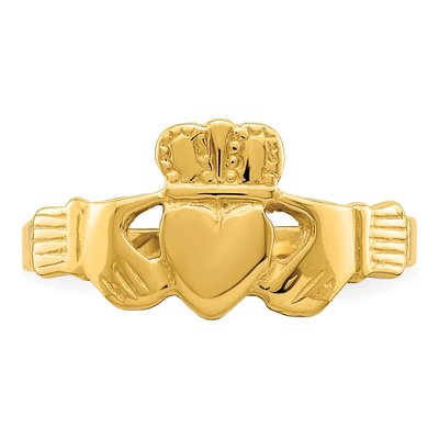 14K Yellow Gold Claddagh Ring – view 5