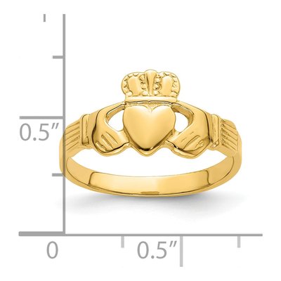 14K Yellow Gold Claddagh Ring – view 6