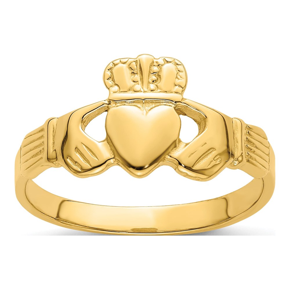 14K Yellow Gold Claddagh Ring