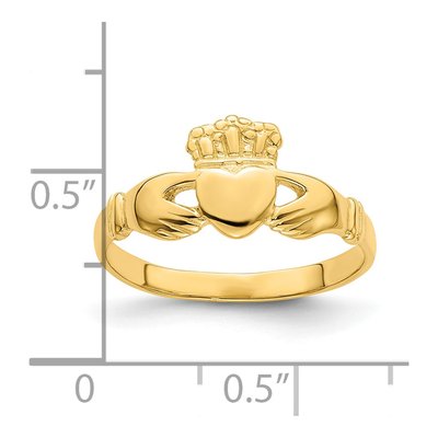 14K Yellow Gold Claddagh Ring – view 6