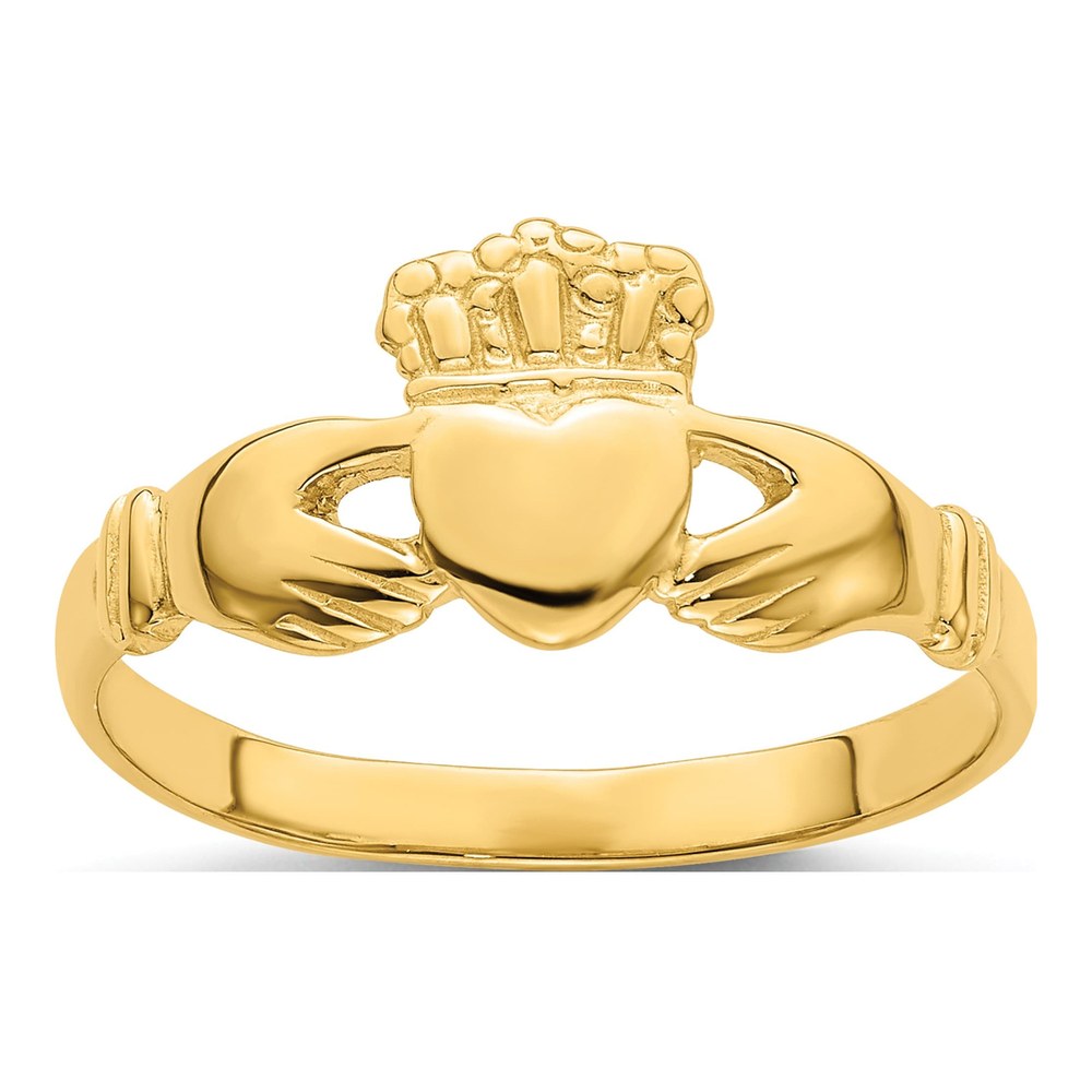 14K Yellow Gold Claddagh Ring
