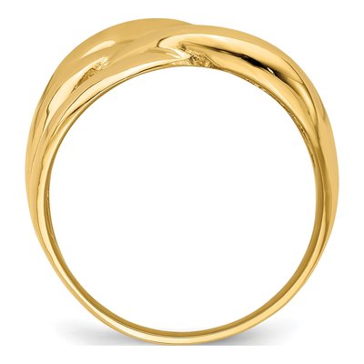 14K Yellow Gold Basket Weave Dome Ring – view 3