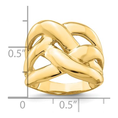 14K Yellow Gold Basket Weave Dome Ring – view 4