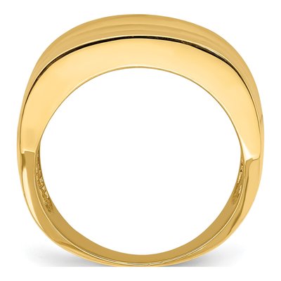 14K Yellow Gold Triple Ridge Dome Ring – view 3