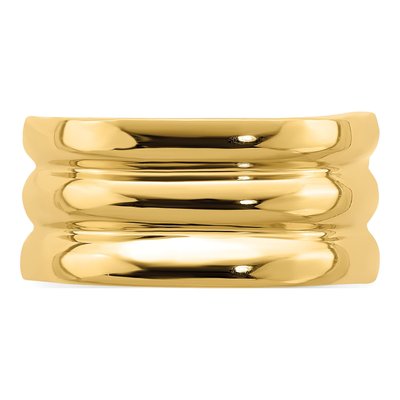 14K Yellow Gold Triple Ridge Dome Ring – view 6