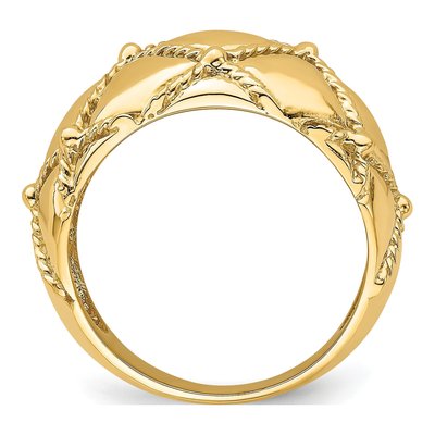 14K Yellow Gold Quilted Rope Dome Ring – view 3