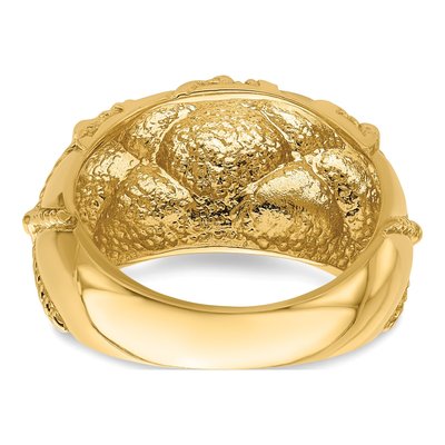 14K Yellow Gold Quilted Rope Dome Ring – view 7