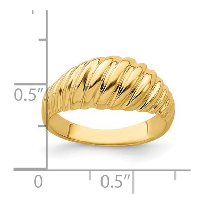 14K Yellow Gold Shrimp Dome Ring – view 4