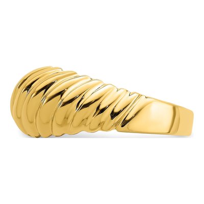 14K Yellow Gold Shrimp Dome Ring – view 5