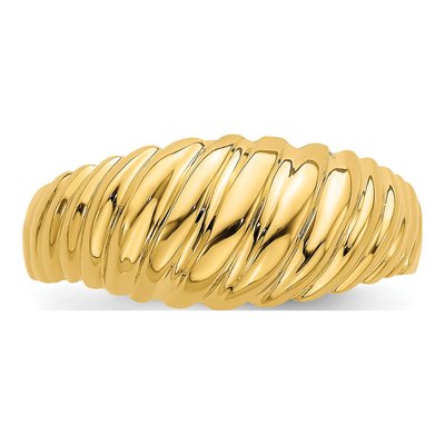 14K Yellow Gold Shrimp Dome Ring – view 6