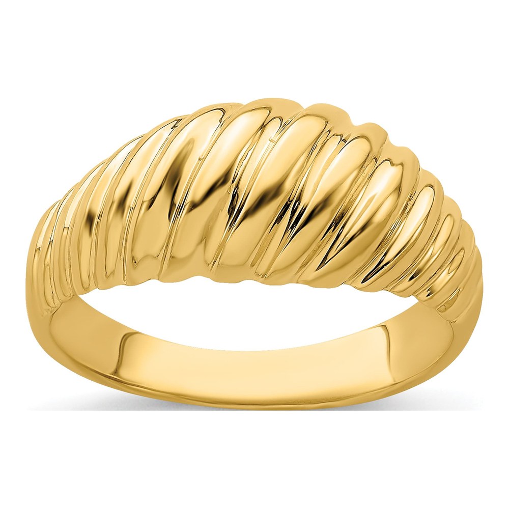 14K Yellow Gold Polished Shrimp Dome Ring