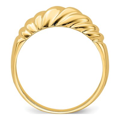 14K Yellow Gold Twist Dome Ring – view 3