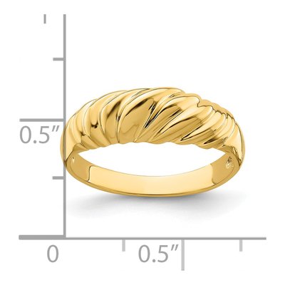 14K Yellow Gold Twist Dome Ring – view 4